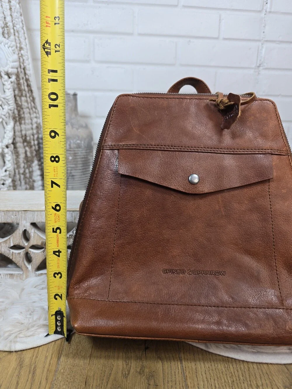 Spikes and Sparrow Brown Leather Backpack